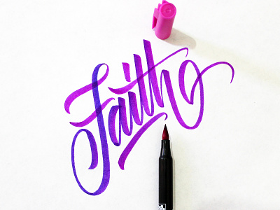 Calligraphy - Faith brushpen calligraphy calligraphy and lettering artist calligraphy design challenge design desing lettering penbrush scriptlettering