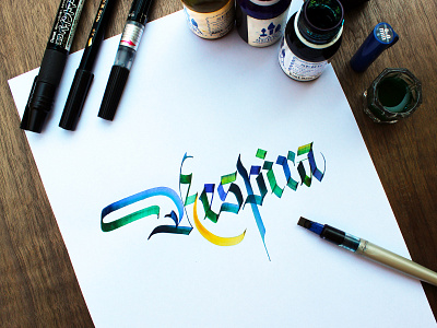 Respira calligraphy calligraphy and lettering artist calligraphy design challenge design desing gothic gothic calligraphy lettering parallel pen