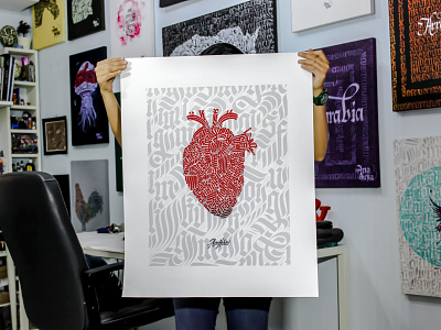 Heart poster calligraphy calligraphy and lettering artist calligraphy design challenge design desing gothic heart illustration lettering letters letters gothic poster screen printing serigrafía