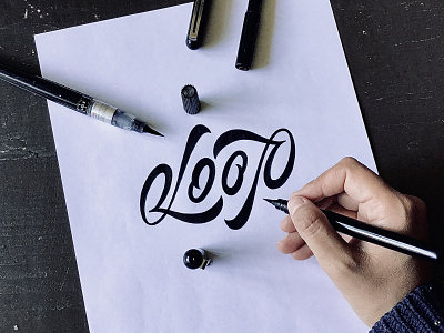 loop - ambigram ambigram ambigrama brush pen calligraphy calligraphy and lettering artist calligraphy design challenge design desing lettering loop pen brush