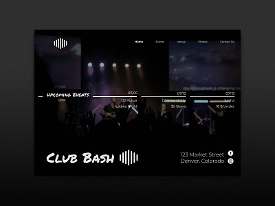 Bash Nightclub graphic design ui uidesign web design website website design