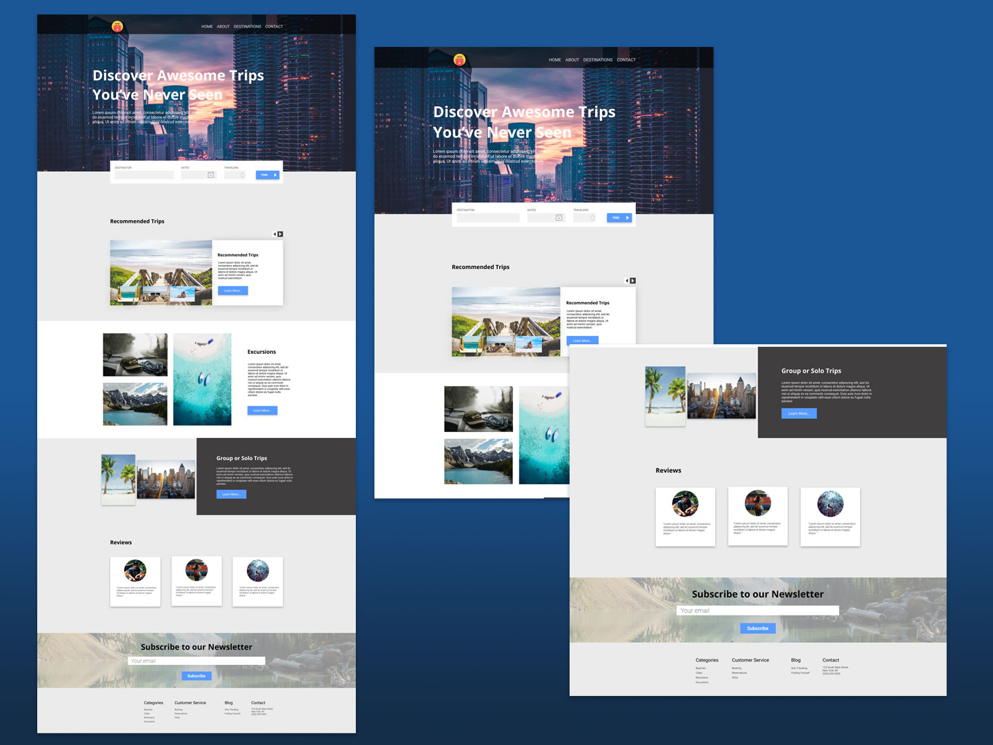 Travel Site Mockup by Jacklyn Williams on Dribbble