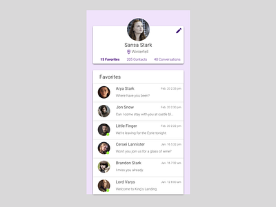 User Profile - Daily UI #006 design challenge messenger app profile design ux