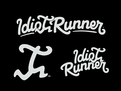 Idiot Runner logo and type distance running fitness logo handdrawn type jogging lettering logotype long distance running running logo script logo typography typography logo ultra marathon