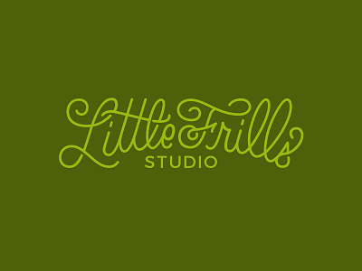 Little Frills Studio cursive logo hand drawn type hand lettered jewelry logo logo design logo designer scipt shop logo type design