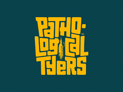 Pathological Tyers vertical version fishing logo fly fishing fly fishing logo hand hand drawn type hand lettered lettering logo type lover typography typography logo