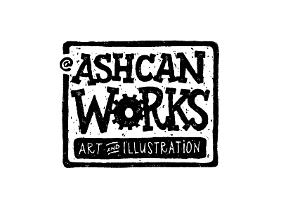 Ashcan Works hand hand drawn hand drawn logo hand drawn type hand lettered hand lettering handlettered lettering logo logo design printmaking