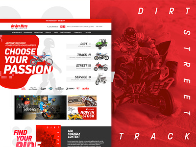 On Any Moto Brand Refresh motorcycles motorsports powersports raster rebrand red sports website