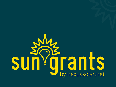 Sun Grants Community Solar Program blue lightbulb logo solar sun yellow