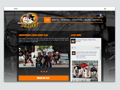 Swakopmund Hockey (built on Wix) black and white drag and drop hockey orange sports website wix