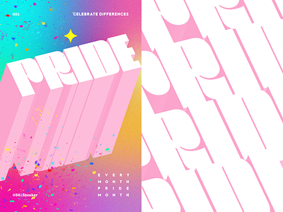 Pride - 001 2d 3d design gradient graphic design retro retrowave typography