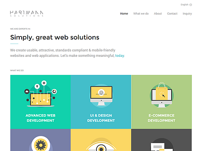 Hartmann Solutions design landing landing page simple ui web webdesign white