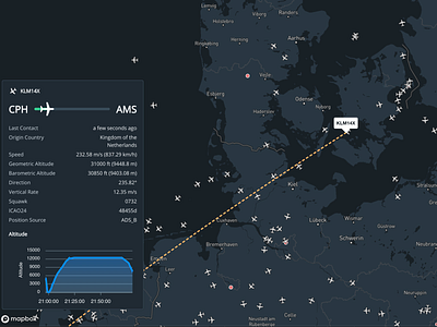 Flight Spotter card dark flight map ui