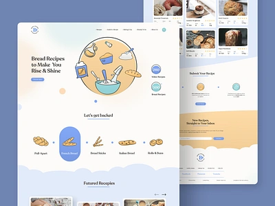 Bake Lovers • Web Design bake bakery bread dribbble best shot flatter recipes skeuomorphic ui uidesign ux web design website xd