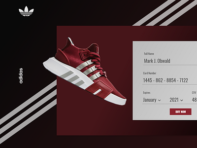 Adidas- credit card checkout form app branding minimal ui ux web website