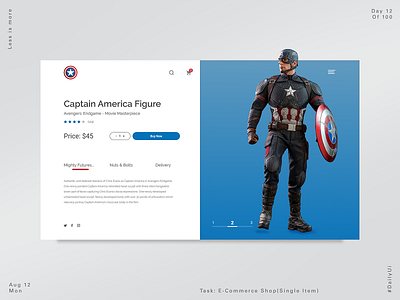 E-Commerce Shop Concept #DailyUi 012 (V1) captain america dailyui design ecommerce shop ui ux web webdesign