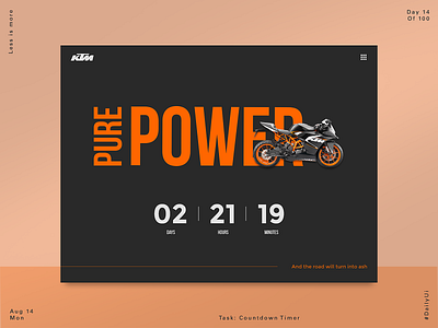 KTM Countdown Timer Concept countdown counter typography ui ux web webdesign