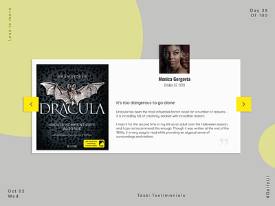 039 Testimonials app app design design minimal product design ui ux webdesign