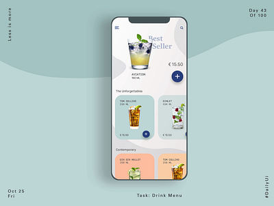 043 Drink Menu app app design drink menu ecommerce ecommerce app iphone app iphone x ui ui ux ux