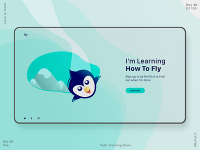 048 Coming Soon - Landing Page app character dailyui dribbble flying illustraion landing page minimal product design ui ux webdesign