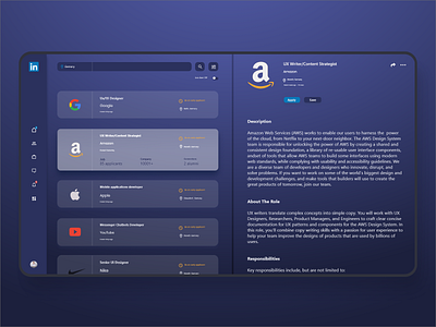 050 Concept LinkedIn App app dailyui job job search landingpage linkedin product design ui ux web webdesign