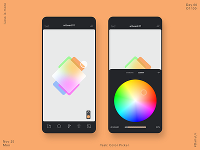 060 Color Picker - iOS Design Tool App app design color picker color wheel colors colors app design tool drawing app ios ios app minimal ui uidesign ux vector app