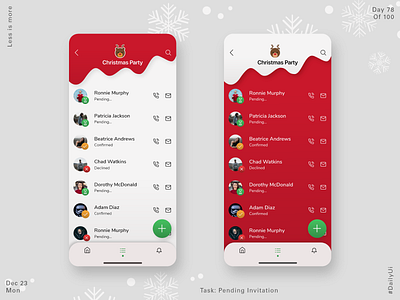 078 Invite App - Christmas Theme 2020 app app design christmas card christmas party dailyui illustration product design ui uidesign ux vector