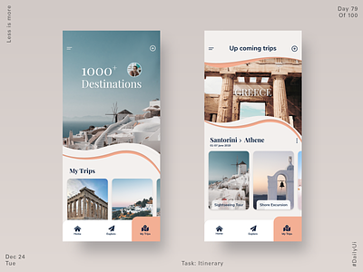 079 Itinerary dailyui itinerary product design travel travel app trip planner ui uiux ux