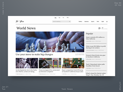 094 News - Webdesign dailyui minimal news newspaper press ui uidesign ux webdesign website website design