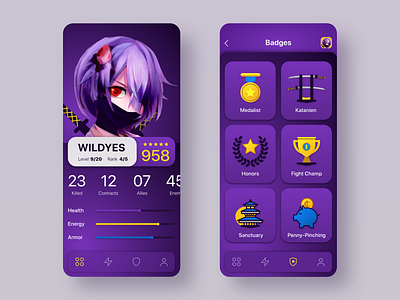 🤖 Game User Interface- Designed with Artificial Intelligence app app design battle character dailyui design fight game ninja product design ui ux
