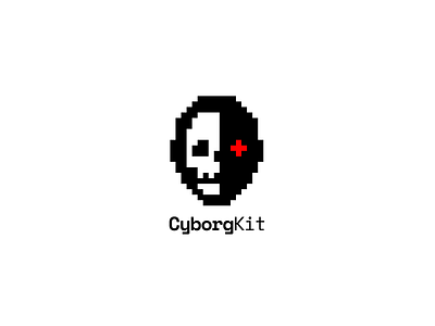 CyborgKit app branding cyborg flat illustration logo minimal pixelart web webdesign