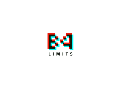 B4 limits branding design flat glitch icon logo minimal pixelart typogaphy