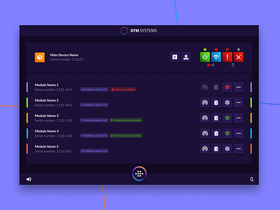 OTM Systems admin panel app branding dark dashboard design device gradient managment minimal ui uiux webdesign