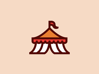 Chapiteau circus flag freak show icon logo tent