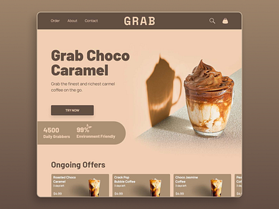 Website Design for GRAB Coffee ui ui design user interface visual design web design