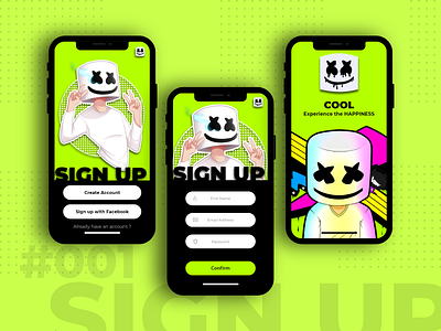 Daily UI #001 : Sign-up Page adobe photoshop adobe xd app design concert marshmello ui uidesign uiux user experience user interface