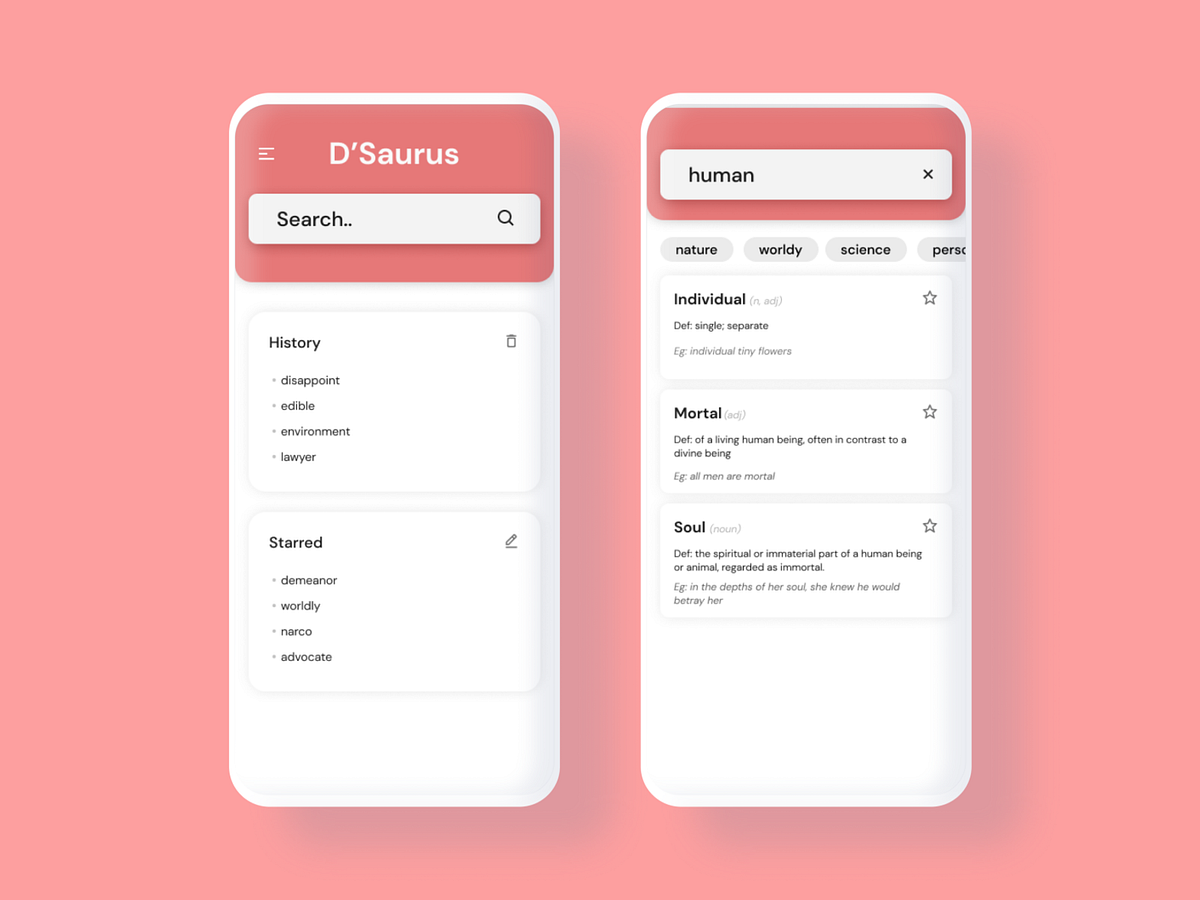 A simple TheSaurus App Concept by Amit Arora on Dribbble