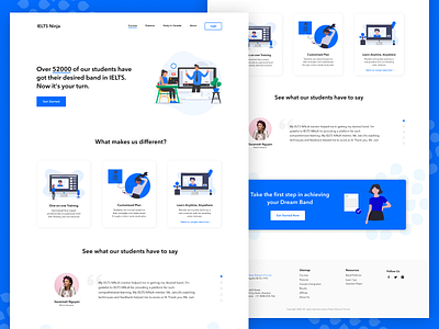 IELTS Ninja Website Redesign blue branding concept concept design design minimal minimalist ui webdesign webpage website website design