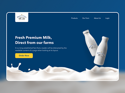 Pride of Cows Concept Webpage concept design design hero milk minimal