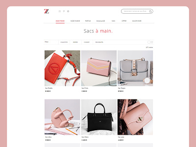 Mode ecommerce website concept clean concept creationy ecommerce handbag homepage minimal pink presentation site ui ux web webdesign website