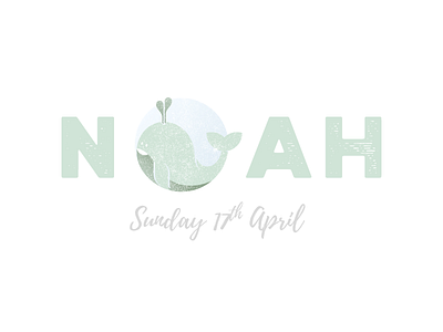 Noah and the Whale animal christening illustration invitation type typography whale