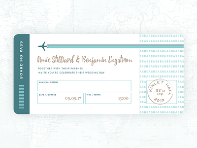 Boarding Pass Invite boarding pass invitation plane travel typography wedding