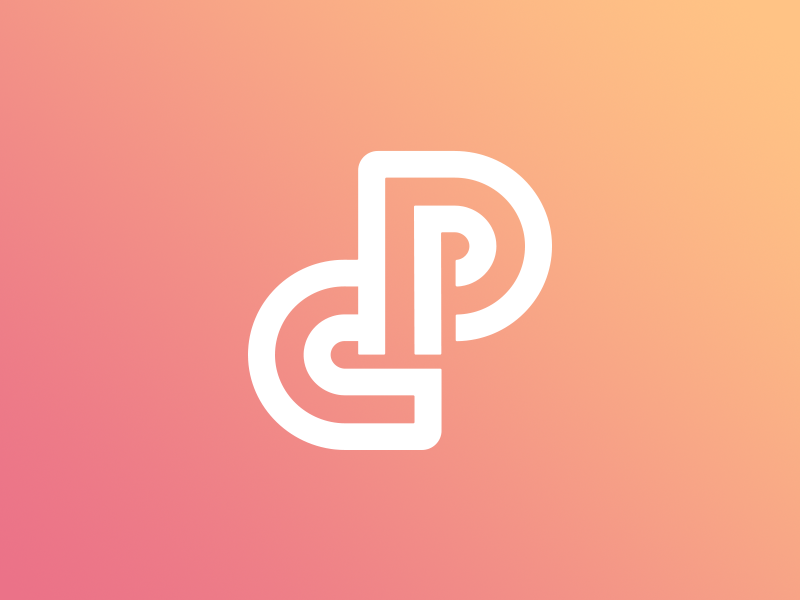 PC lettering typography logo pc