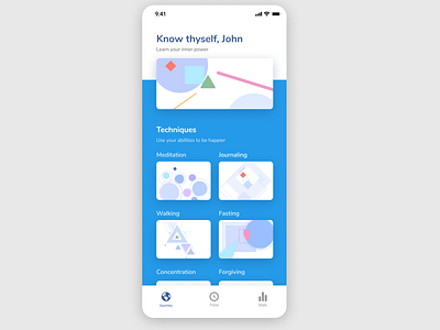 Abstract app - Main screen ios mindfulness mobile ui wellness