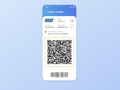 Public transport e-ticket receipt mobile public transport receipt ticket transport ui