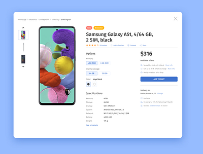 eCommerce phone page clean ui ecommerce product page smartphone ui web