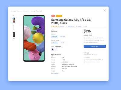 eCommerce phone page