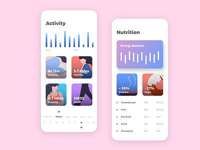 Health app clean ui ios mindfulness mobile nutrition rebound ui wellness