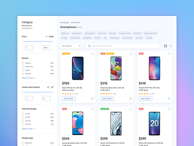 eCommerce page catalogue catalogue design clean ui ecommerce online store smartphone ui web