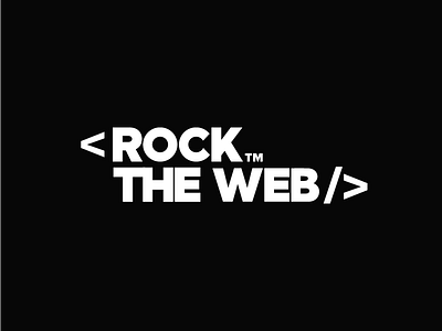 Rock The Web agency black branding clean corporate design identity logo minimal modern typography white